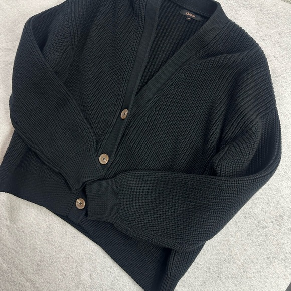 Quince 100% Organic Cotton Fisherman Boxy Cropped Cardigan Size Medium - Picture 8 of 9